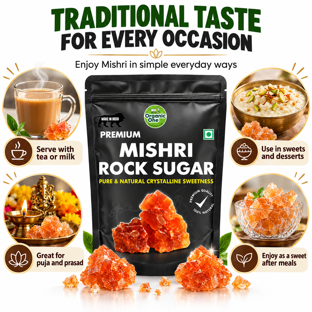 Organic One Rock Sugar | Crystal Mishri | Kallusakkare | Red 450 G- Pure Natural Sweetness For Health & Taste | kalsakkare_6