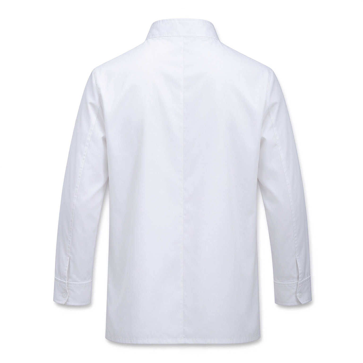 Stand out in the kitchen with this modern male chef jacket. It features a clean white body, a bold black diagonal stripe with graphic letter detail, a practical chest pocket, long sleeves, and a comfortable regular fit. Designed for chefs, line cooks, restaurant staff, hotel teams, and cafe uniforms who want a contemporary professional look._6