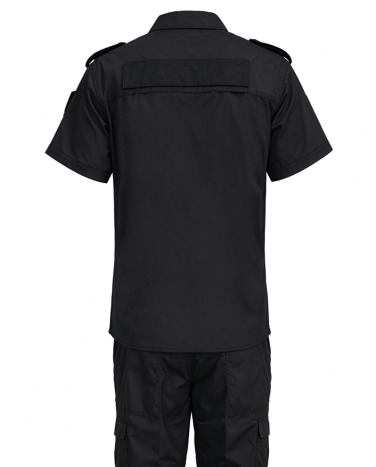 Men’s Black Long Sleeve Security Uniform Set with Stand Collar, Multi-Pocket Chest, UAE Style Badges, Tactical Belt and Work Pants – Professional Security Wear for UAE Malls, Offices, Hospitals, Hotels and Events_12
