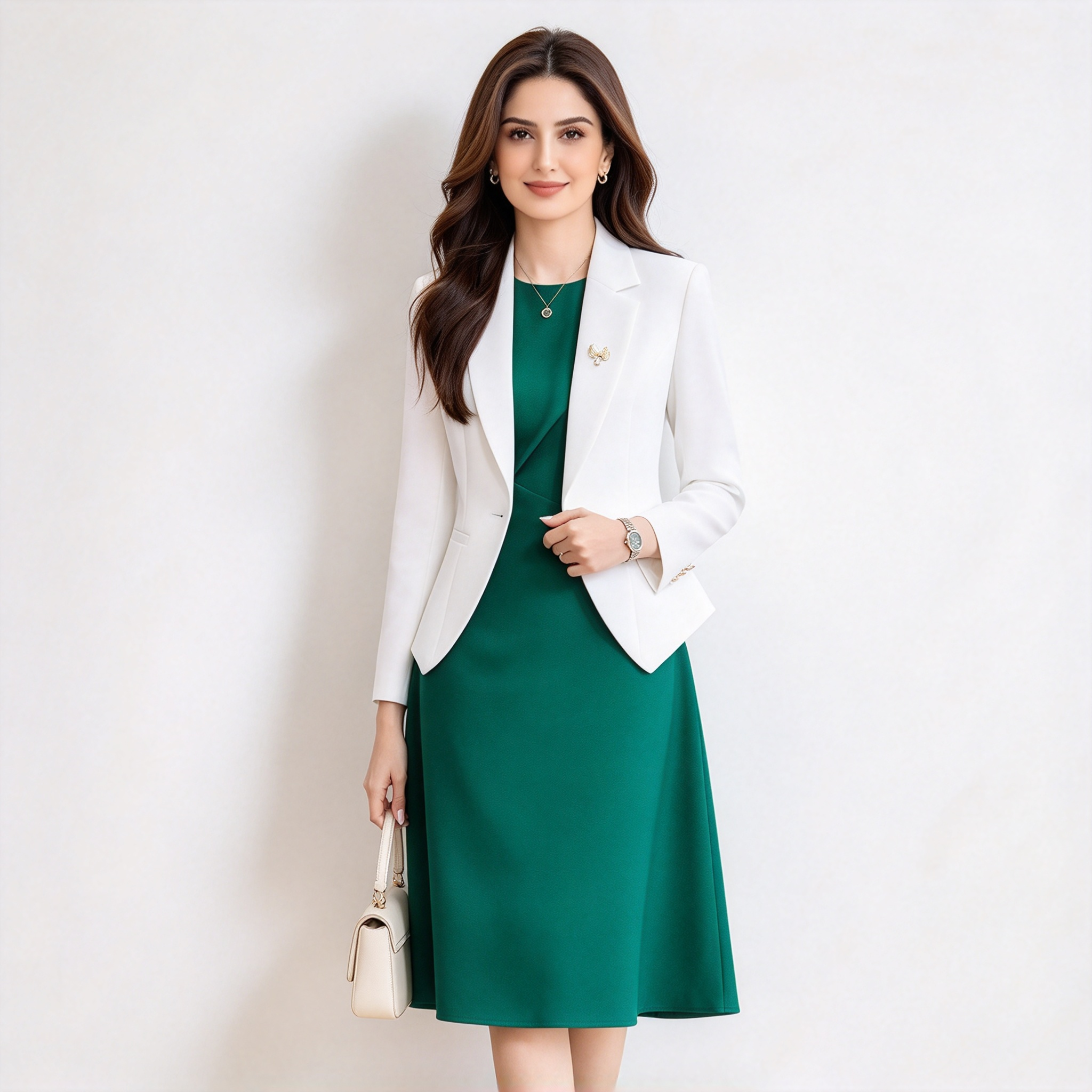 This premium navy blue hotel uniform for men and women is designed for reception, concierge, guest service, VIP reception, and front office roles. The set includes a navy tailored jacket, white formal shirt, distinctive gold buttons, gold shoulder insignia, gold decorative aiguillette or trim, gold cuff stripes, and navy trousers. The uniform offers a sharp structured silhouette, premium fabric finish, precise stitching, and comfortable wear for long working hours. The navy base with gold details creates a formal, authoritative, and luxurious hotel staff appearance. Ideal for hotels, resorts, VIP reception areas, concierge teams, and formal guest service environments._3