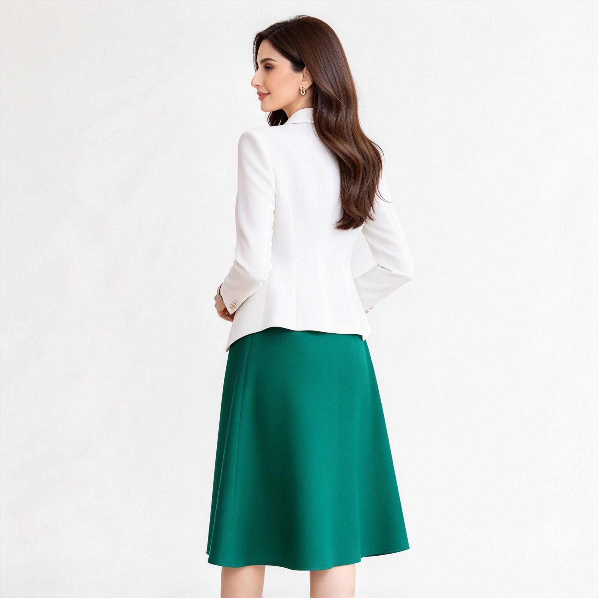 This premium navy blue hotel uniform for men and women is designed for reception, concierge, guest service, VIP reception, and front office roles. The set includes a navy tailored jacket, white formal shirt, distinctive gold buttons, gold shoulder insignia, gold decorative aiguillette or trim, gold cuff stripes, and navy trousers. The uniform offers a sharp structured silhouette, premium fabric finish, precise stitching, and comfortable wear for long working hours. The navy base with gold details creates a formal, authoritative, and luxurious hotel staff appearance. Ideal for hotels, resorts, VIP reception areas, concierge teams, and formal guest service environments._7