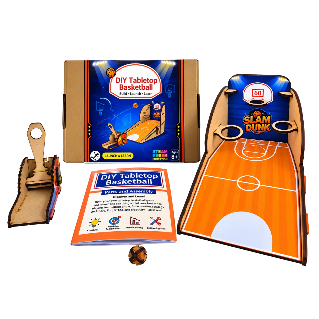 AdventionWiz DIY Tabletop Basketball – Educational STEM Construction Kit for Kids_3
