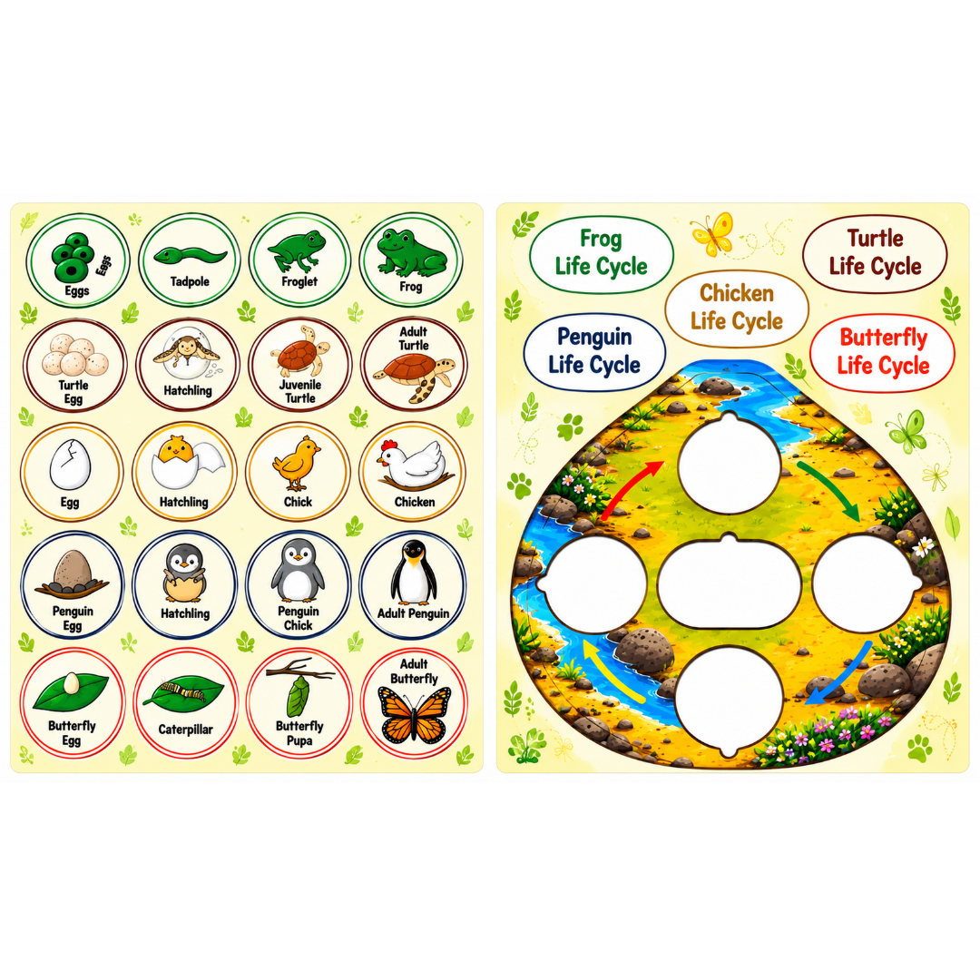 AdventionWiz 5-in-1 Animal Life Cycle STEM Educational Toy Kit for Kids_3