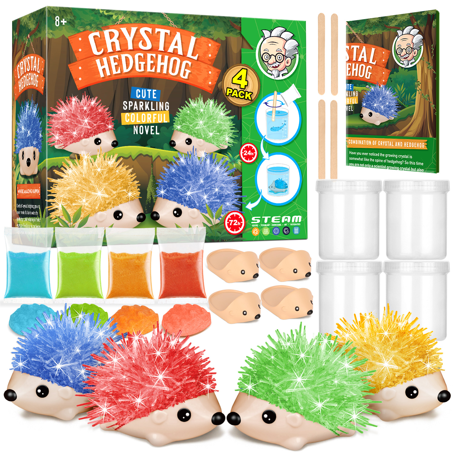 Piano Potato Crystal Hedgehog Growing Kit - 4 Pack