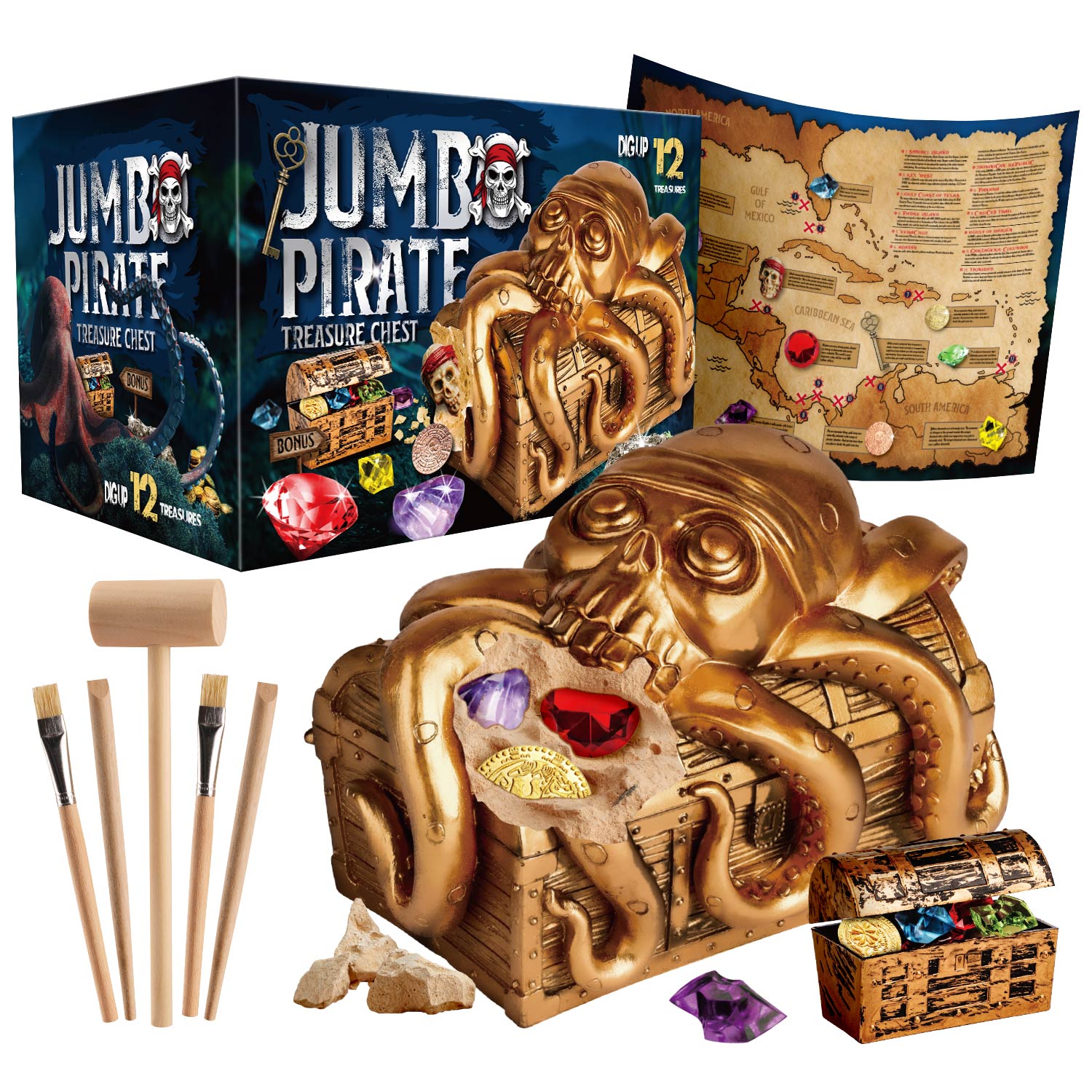 Jumbo Pirate Octopus Treasure Chest Dig Kit_2