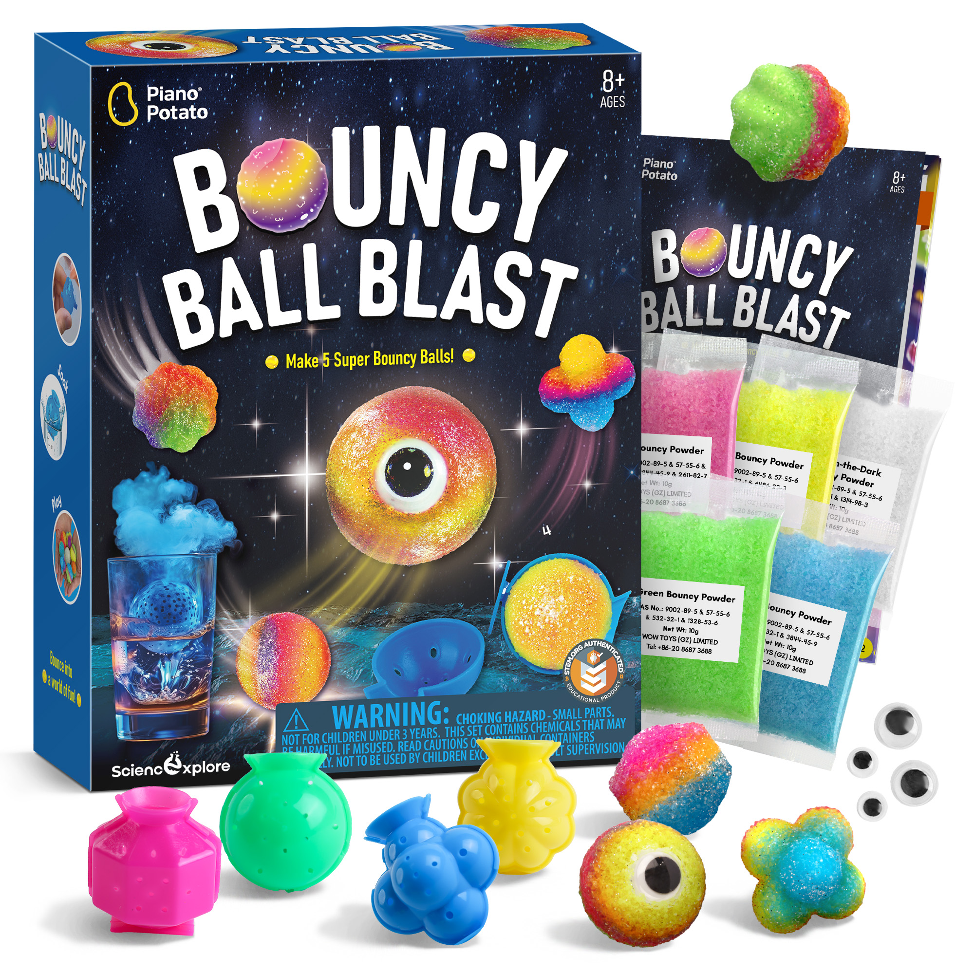 Piano Potato Bouncy Ball Blast Make 5 Balls Kit_2