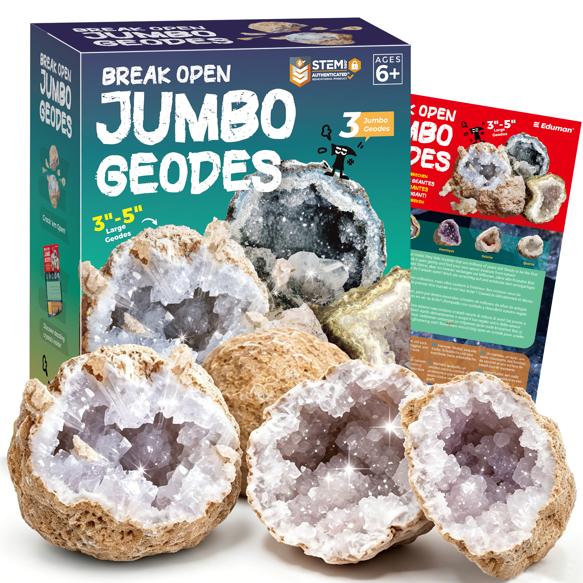 Eduman Jumbo Geodes Break Open Kit 3 Count_2