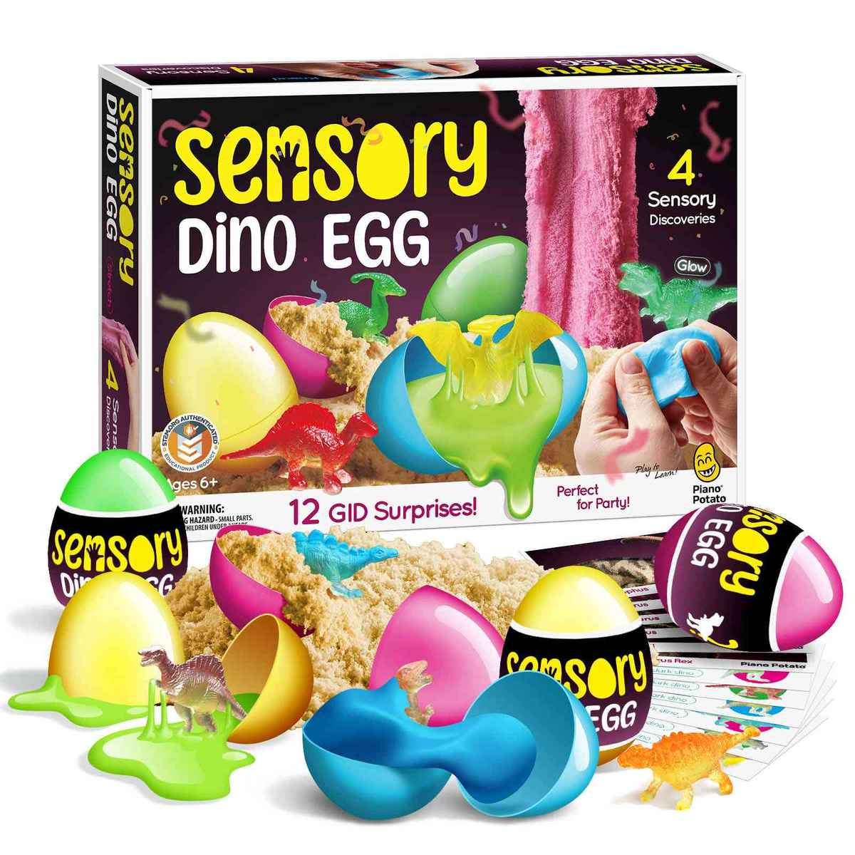 Piano Potato Sensory Dinosaur Egg Kit 12 Eggs_2