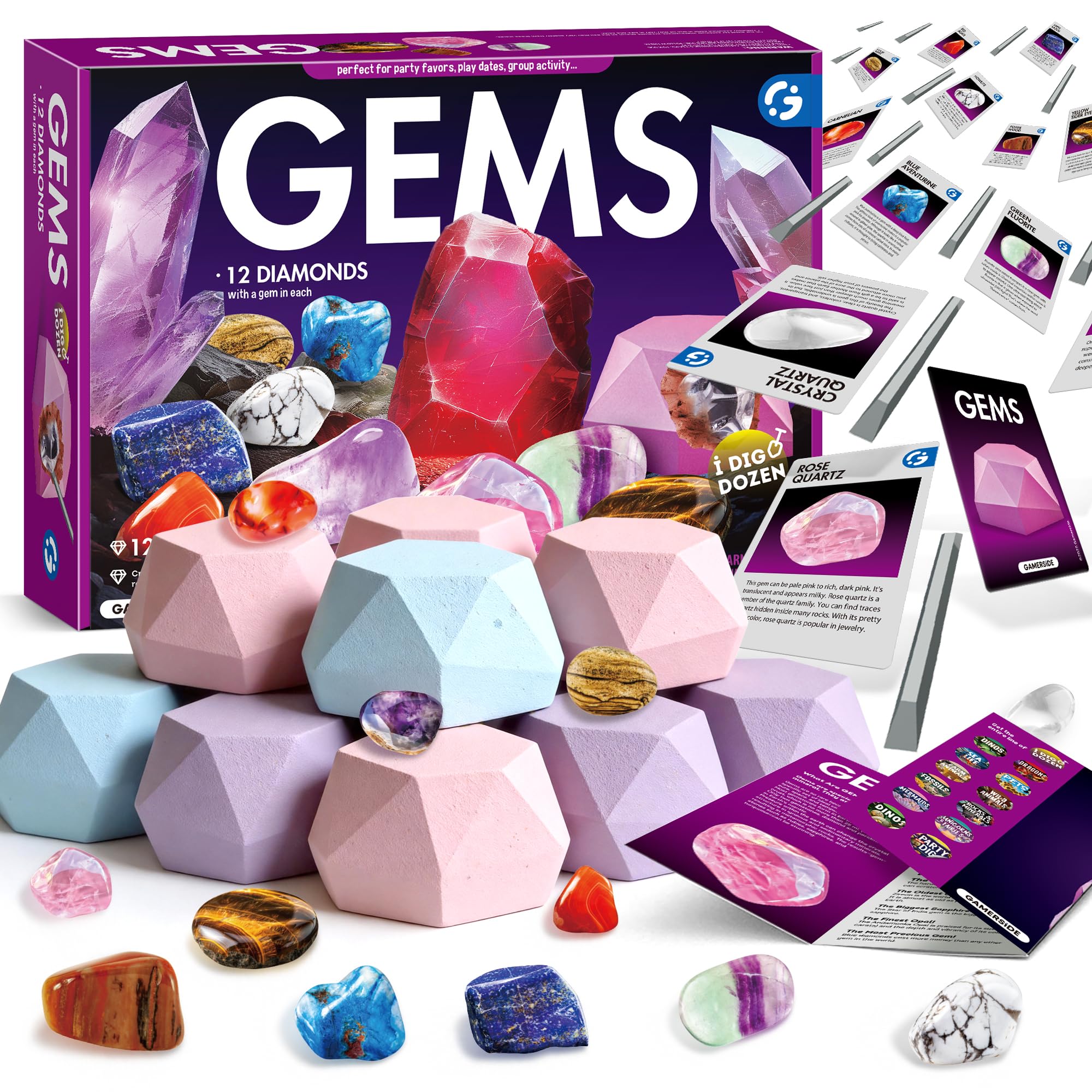 Gamerside Gemstone Dig Kit 12 Individual Blocks_2