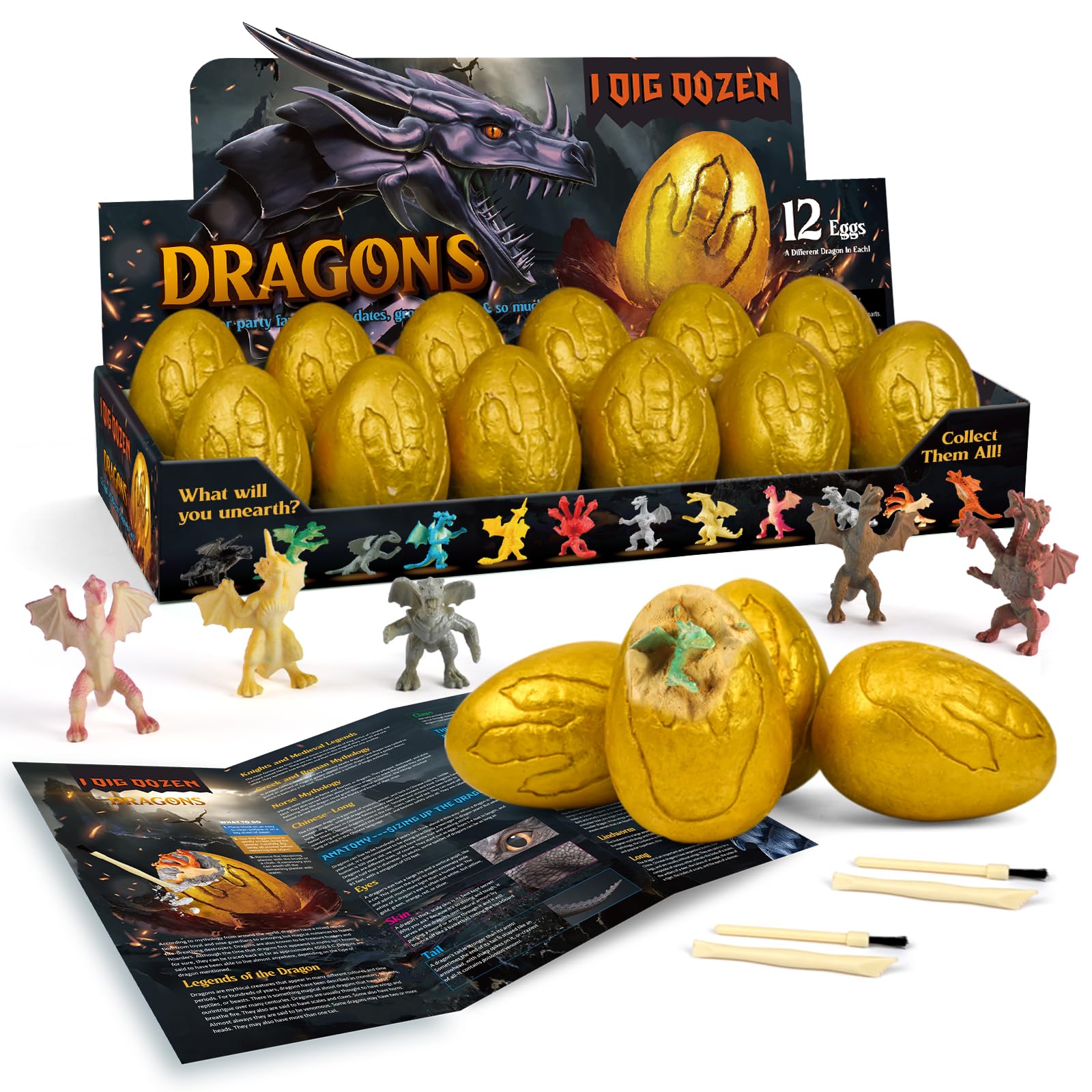 Piano Potato Golden Dragon Egg Dig Display 12 Eggs_2