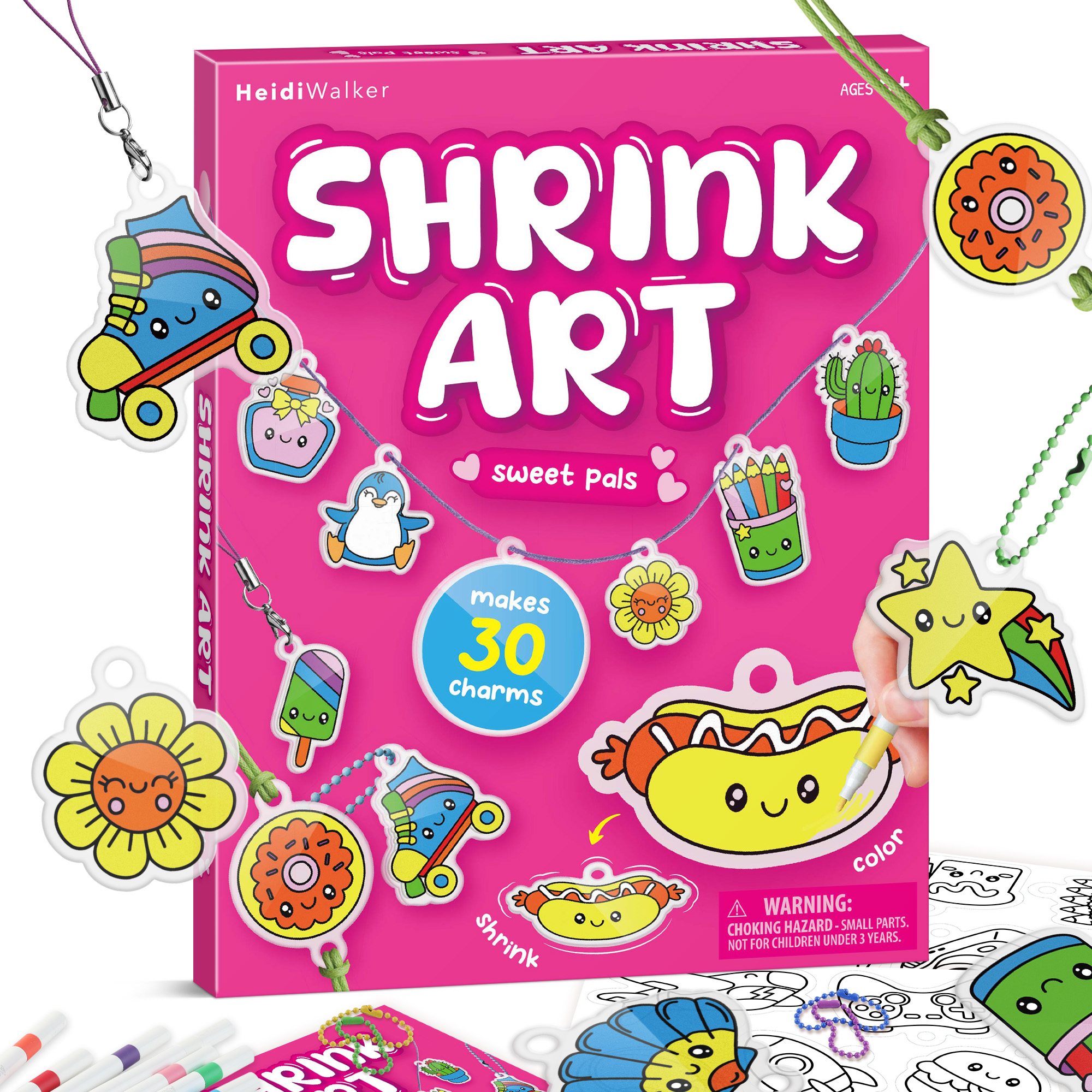Heidi Walker Shrink Art Sweet Pals Pink Charm Kit_2