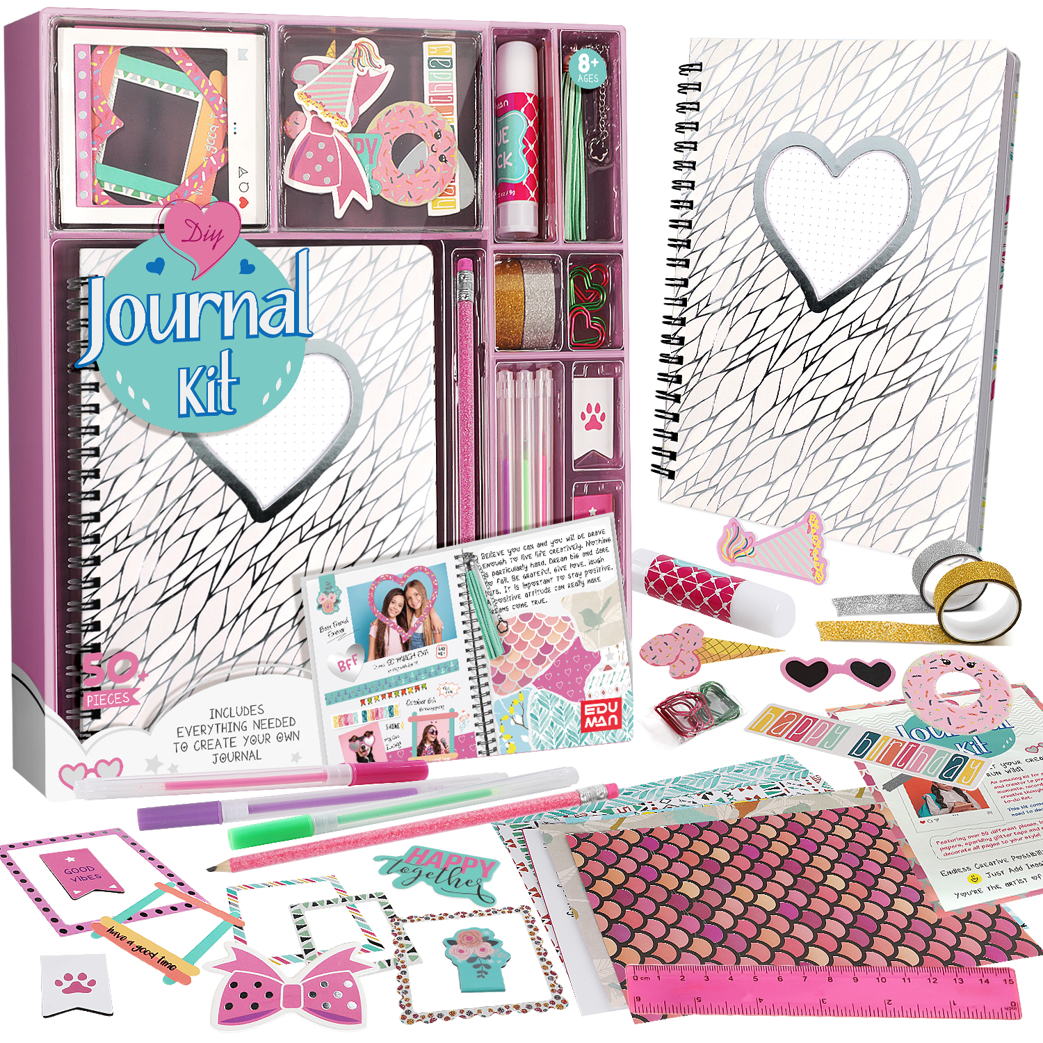 Olly Girl DIY Journal Kit - White Heart Cover_2