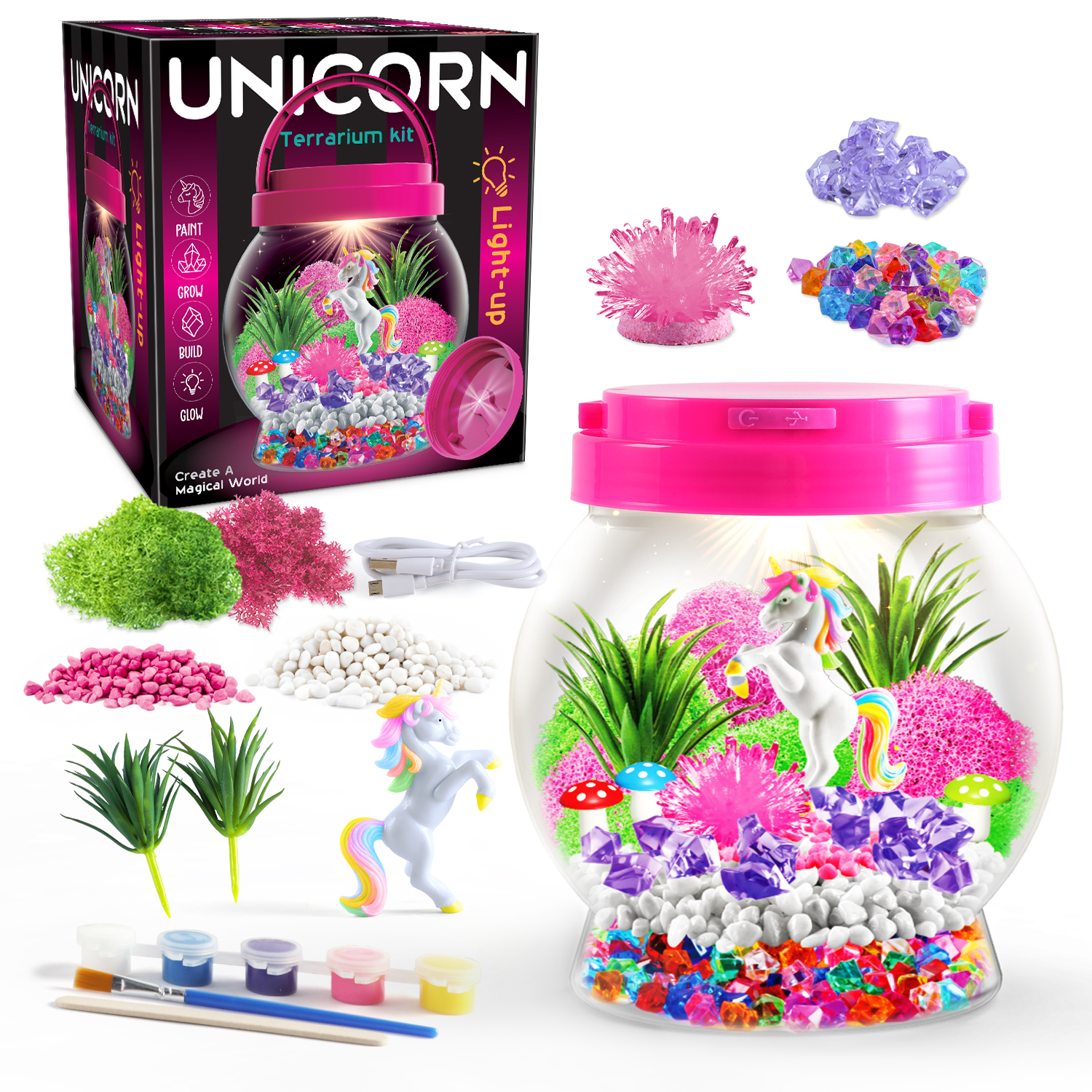 Eduman Unicorn Light-Up Terrarium Craft Kit_2