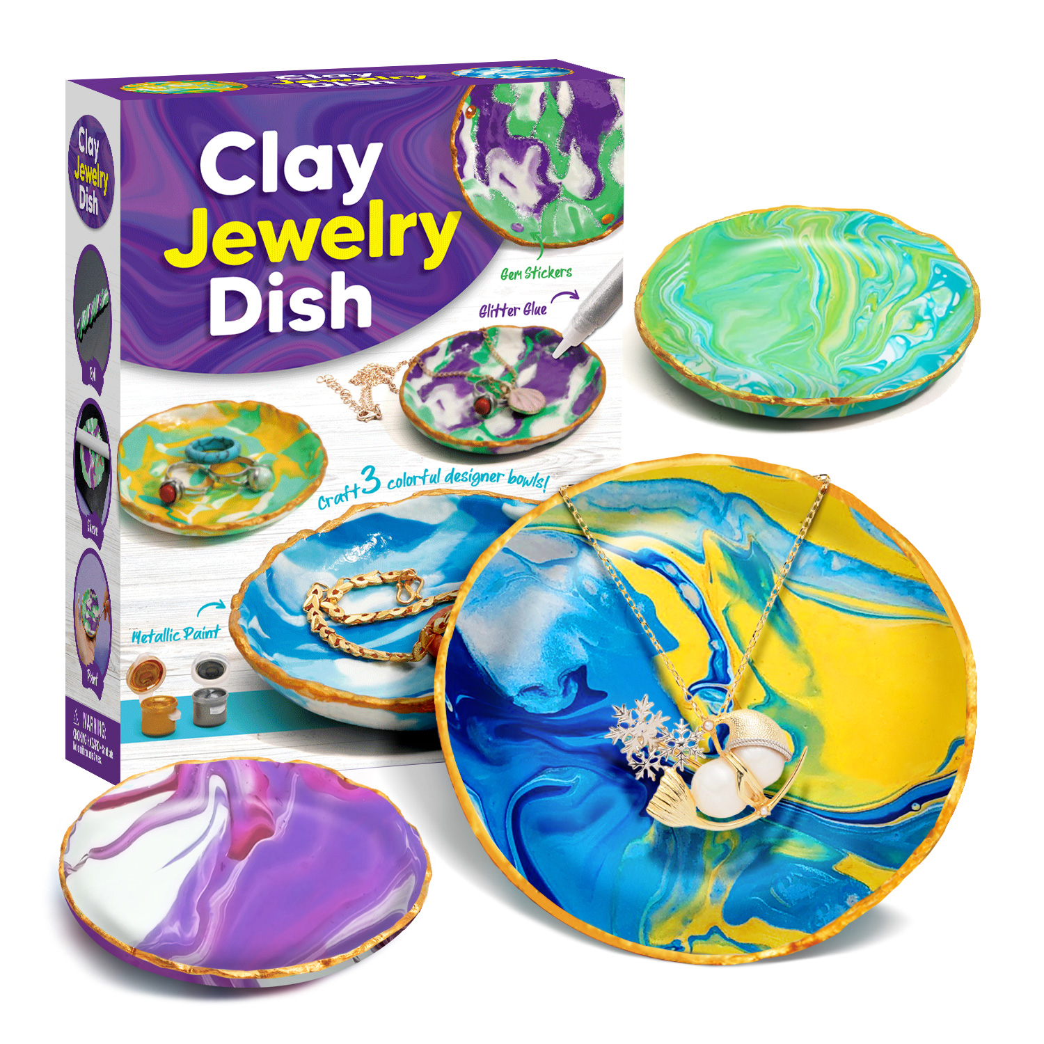 Piano Potato Clay Jewelry Dish Craft Kit - Make 3 Bowls_2