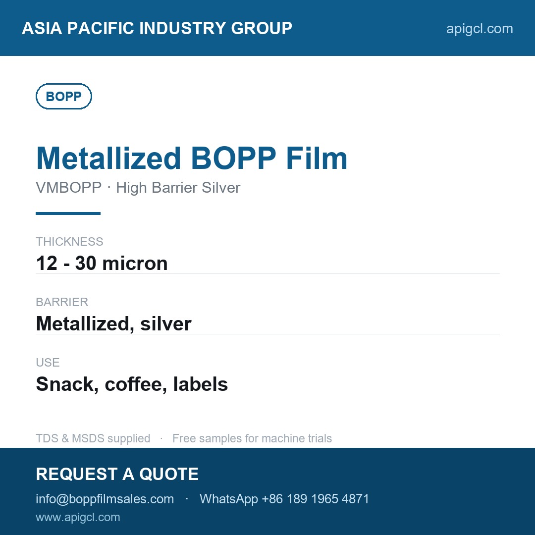 Metallized BOPP Film BOPP-MP