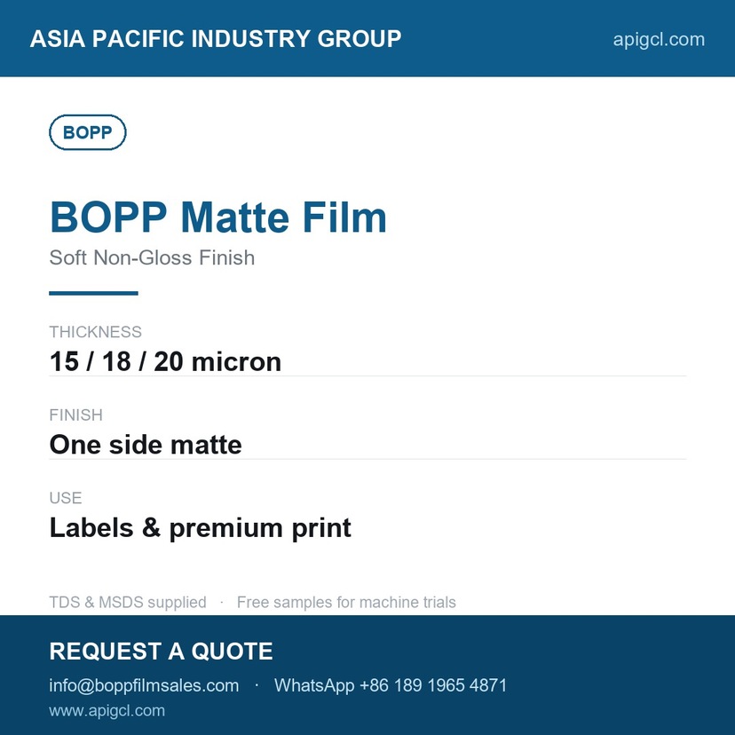 BOPP Matte Film 20 Micron Matte White Matte Surface On One Side_2