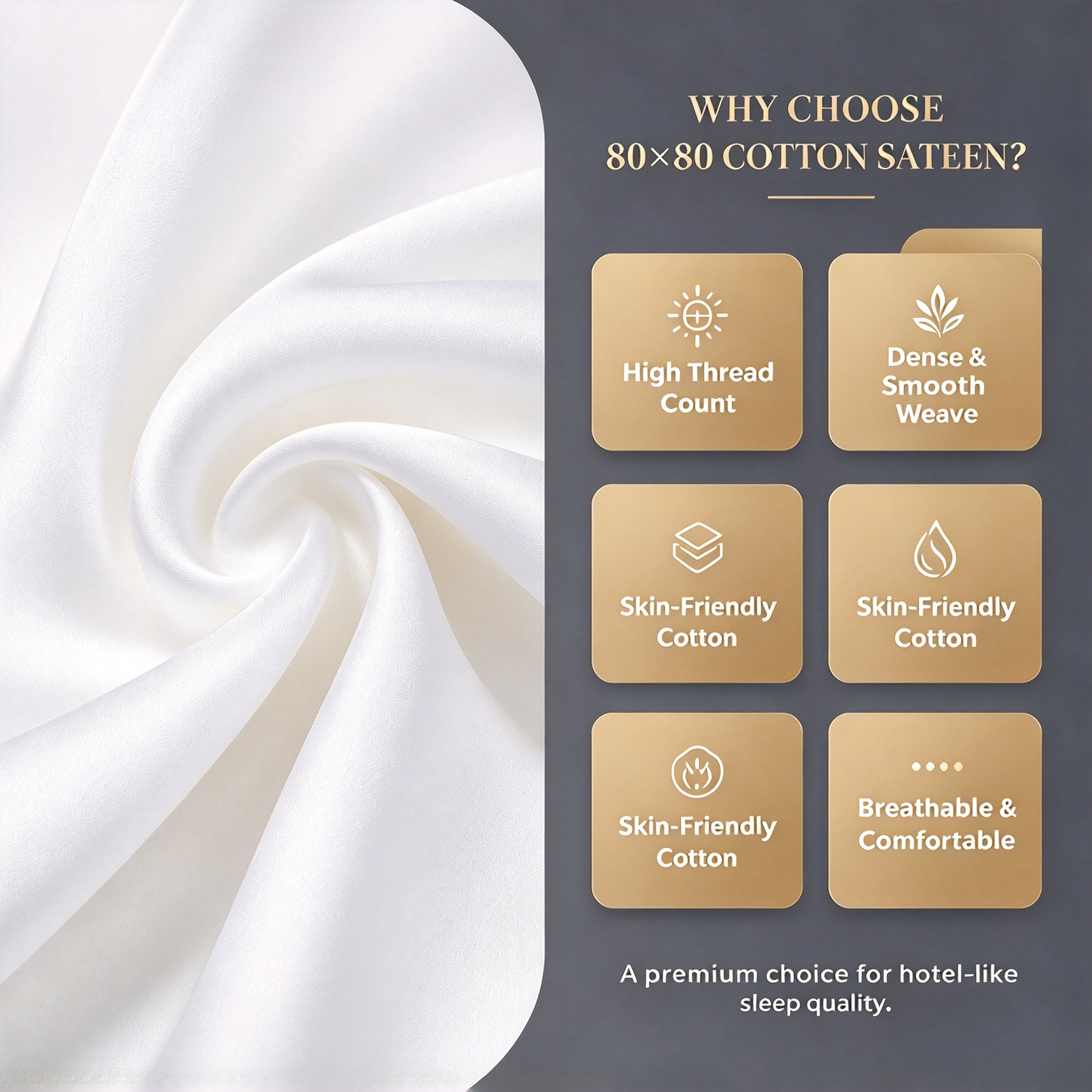 80×80 Pure Cotton Hotel Quilt Set White Sateen Bedding Set with Duvet Cover & Sheet High Thread Count Cotton Bed Linen Set Luxury Hotel White Bedding for Bedroom Soft Breathable Cotton Sateen Four-Piece Set_4