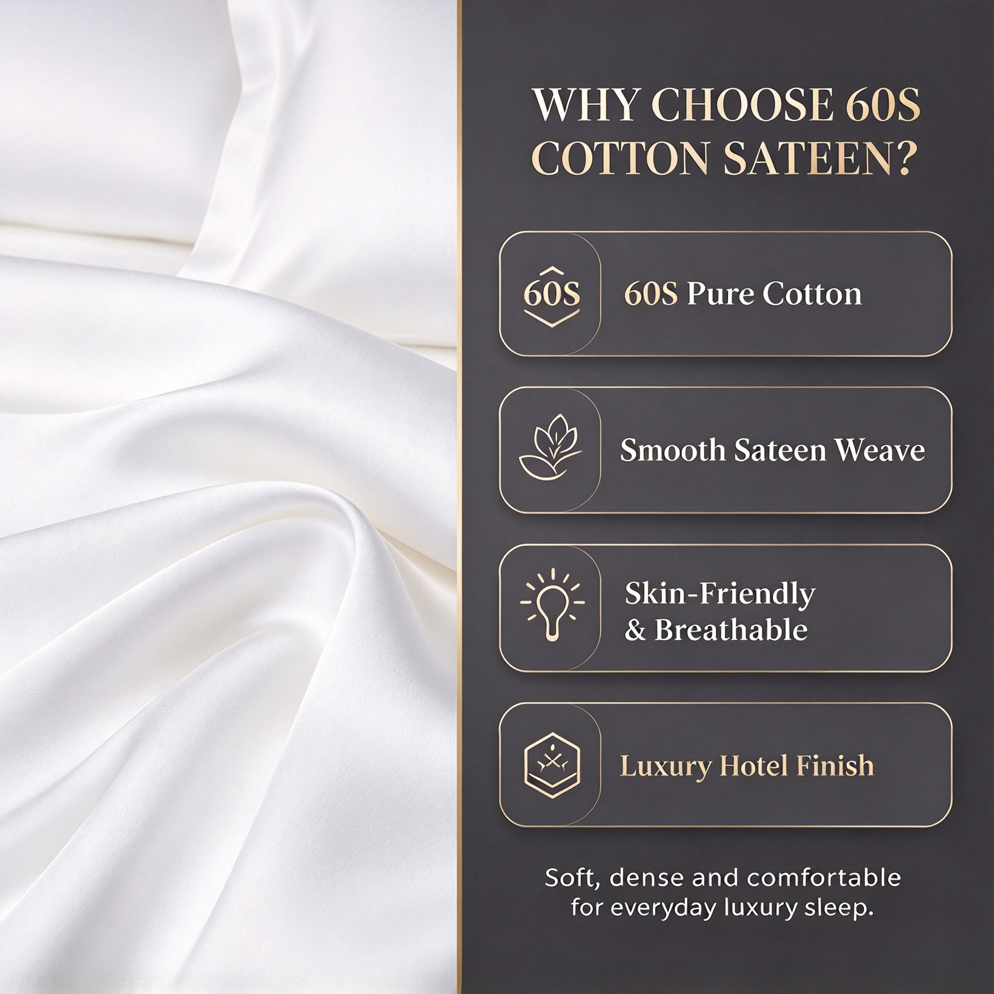 60S Pure Cotton Hotel White Bedding Set White Cotton Sateen Quilt Set for Hotel Room Luxury Hotel Bedding with Duvet Cover & Sheet Soft Smooth Cotton Bed Linen Set Premium White Hotel Quilt Set for Home_5