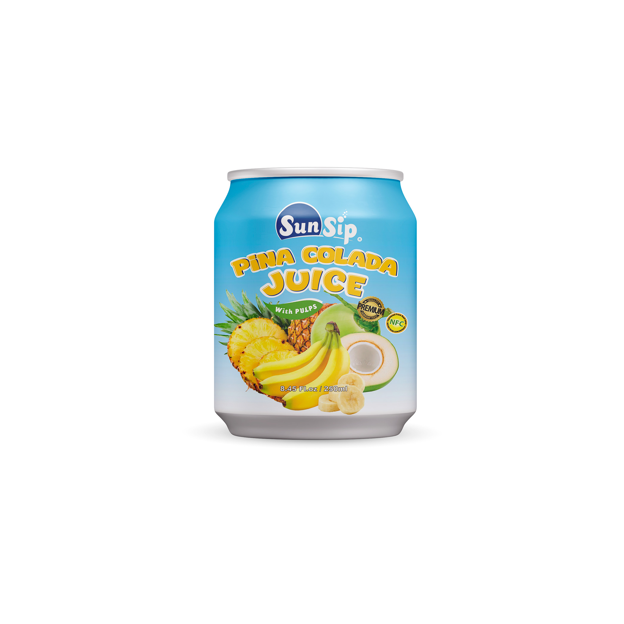 Pina Colada Juice with Pulps in Stubby Can 250ml – NFC Tropical Juice_2