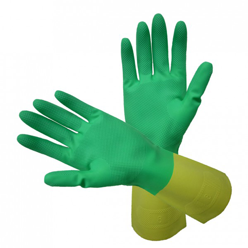GYFL2 – Bi-colour Natural Rubber Flocklined Gloves
