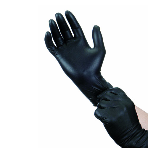 Black vinyl gloves