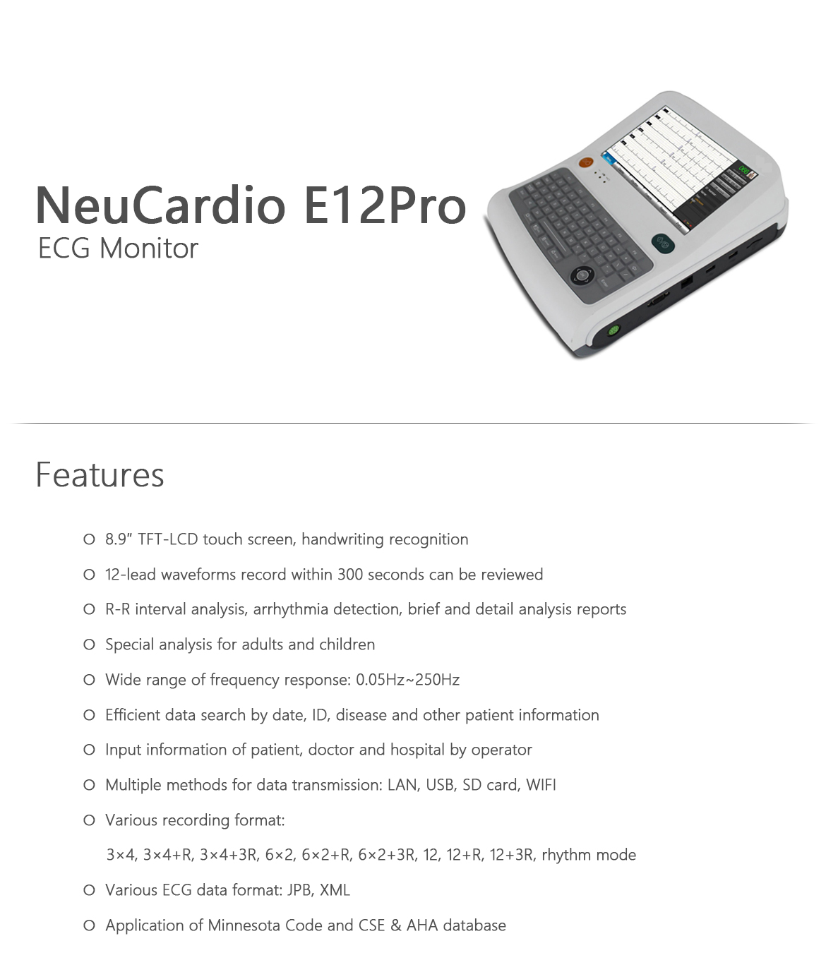 Neucardio e12pro ecg monitor