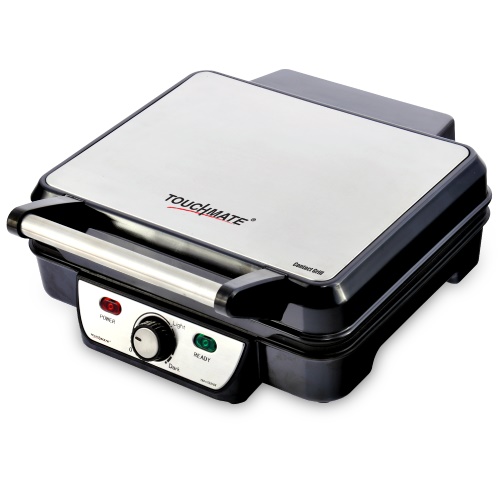 Touchmate contact grill - 1800w, 6-in-1 griller, 50% energy efficient, black (tm-cg101s)