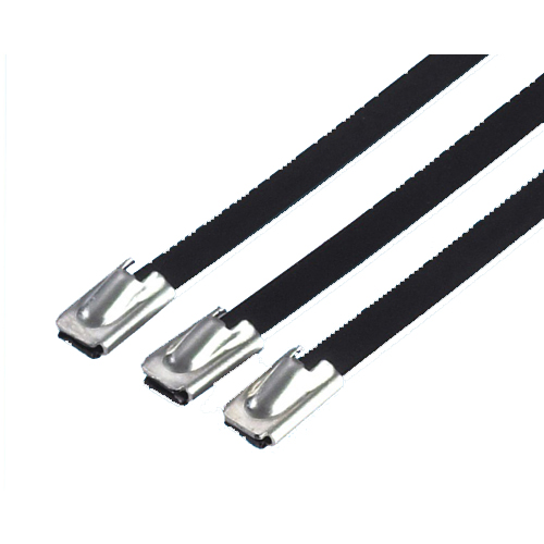 Stainless steel epoxy coated cable ties-ball lock type 1