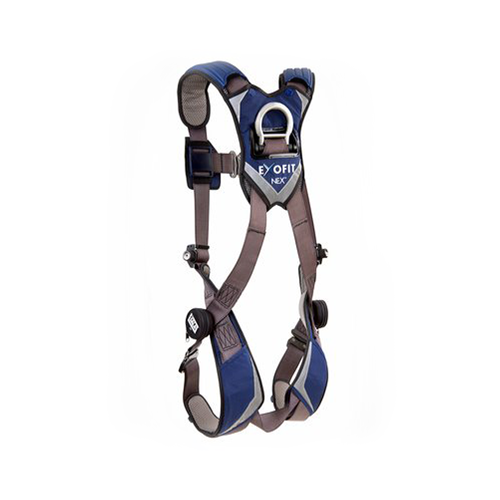 1113010  vest style harness with aluminum tech-lite back d-ring and duo-lock quick connect buckles