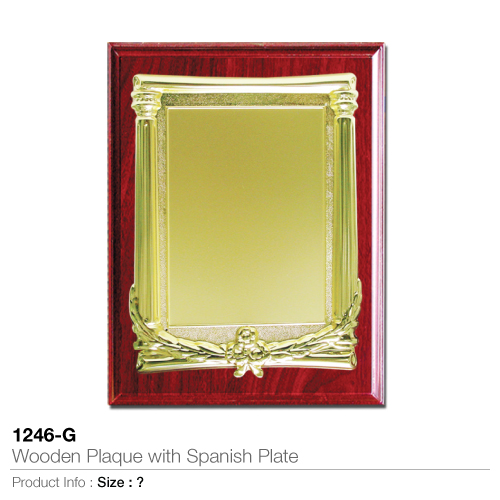 Wooden-plaque with spanish plaque 1246-g