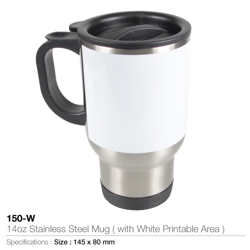 14oz Stainless Steel Mugs- With White Printable Area 150-W_2