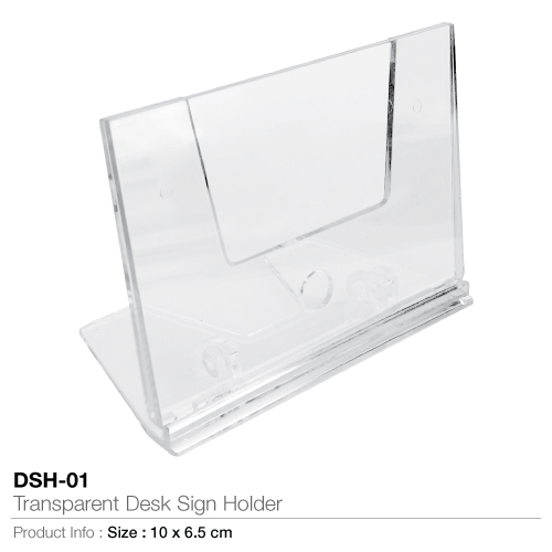 Transparent desk sign holder-dsh-01